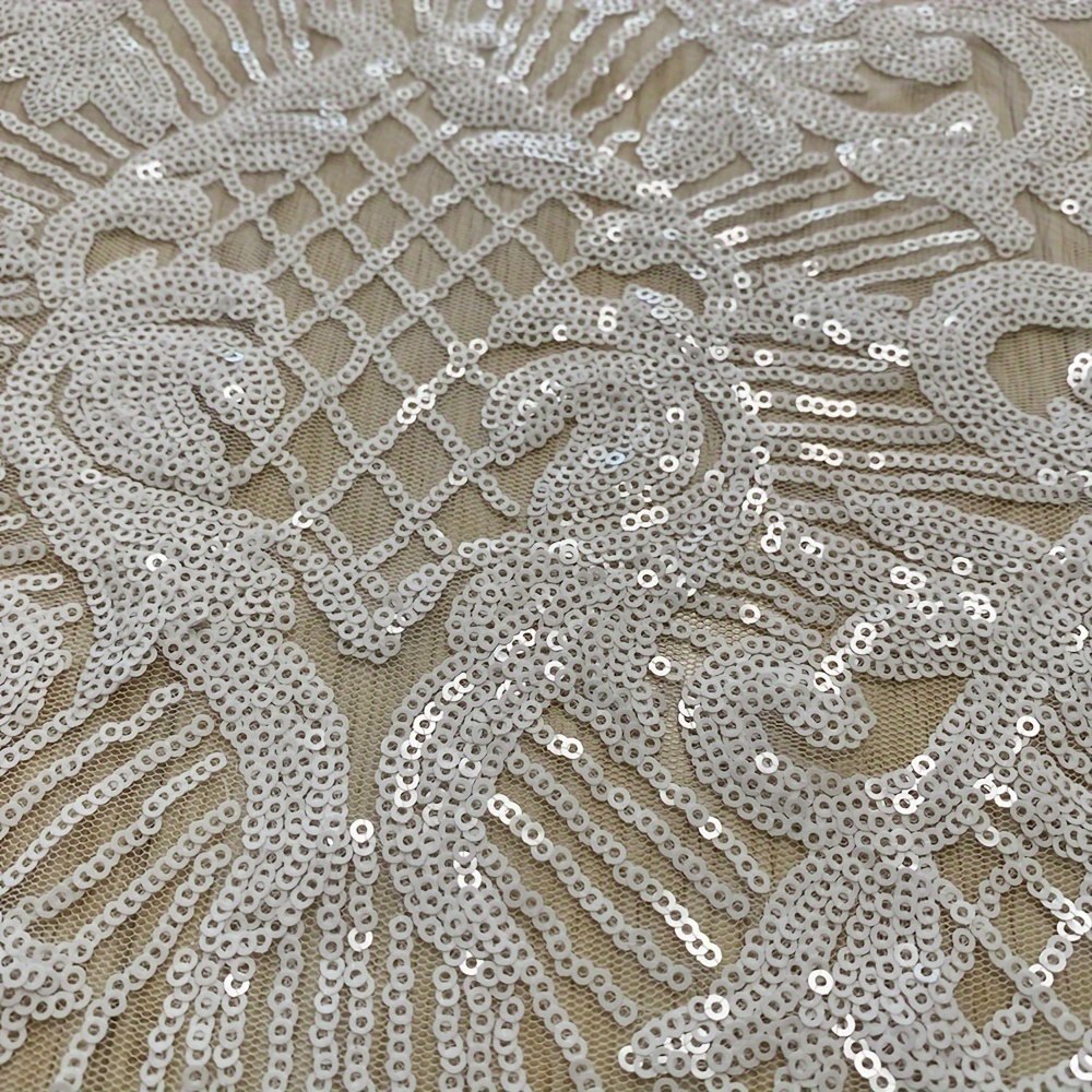 1pc Champagne Sparkling Sequin Mesh Fabric For Sewing Dress, Making  Wedding/Party Table Cloth And Decorations