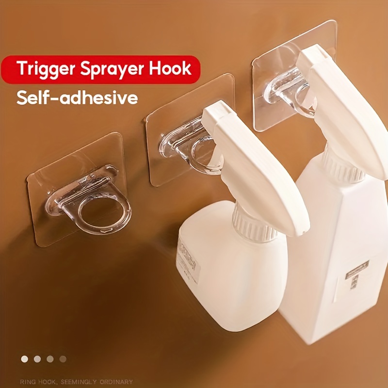 

4pcs Universal Ring Hook, Punch Free Multifunctional Sticky Hook, Self Adhesive Traceless Hook, Kitchen Washer Hanger, Bathroom Wall Mounted Shower Gel Holder