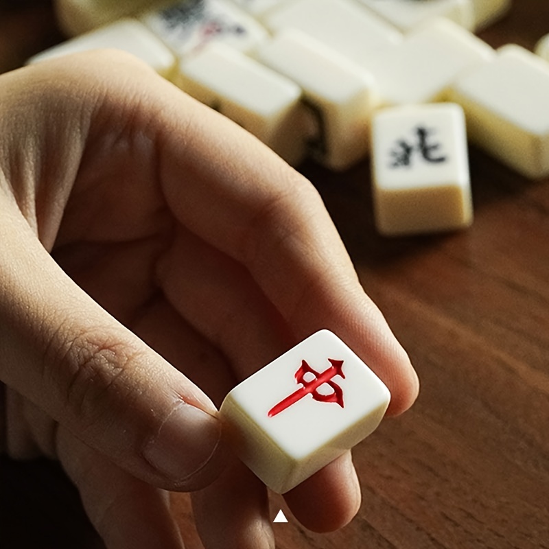 Mahjong Set 144 Mini Portable Mahjong With 1 Mahjong Playing Rules