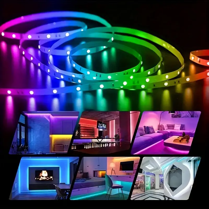 65.6feet/1set RGB 2835 LED Tape Light, 5V USB LED Tape Flexible Ribbon Diode Tape, For TV Backlight Room Decoration For Restaurant ,hotel details 4