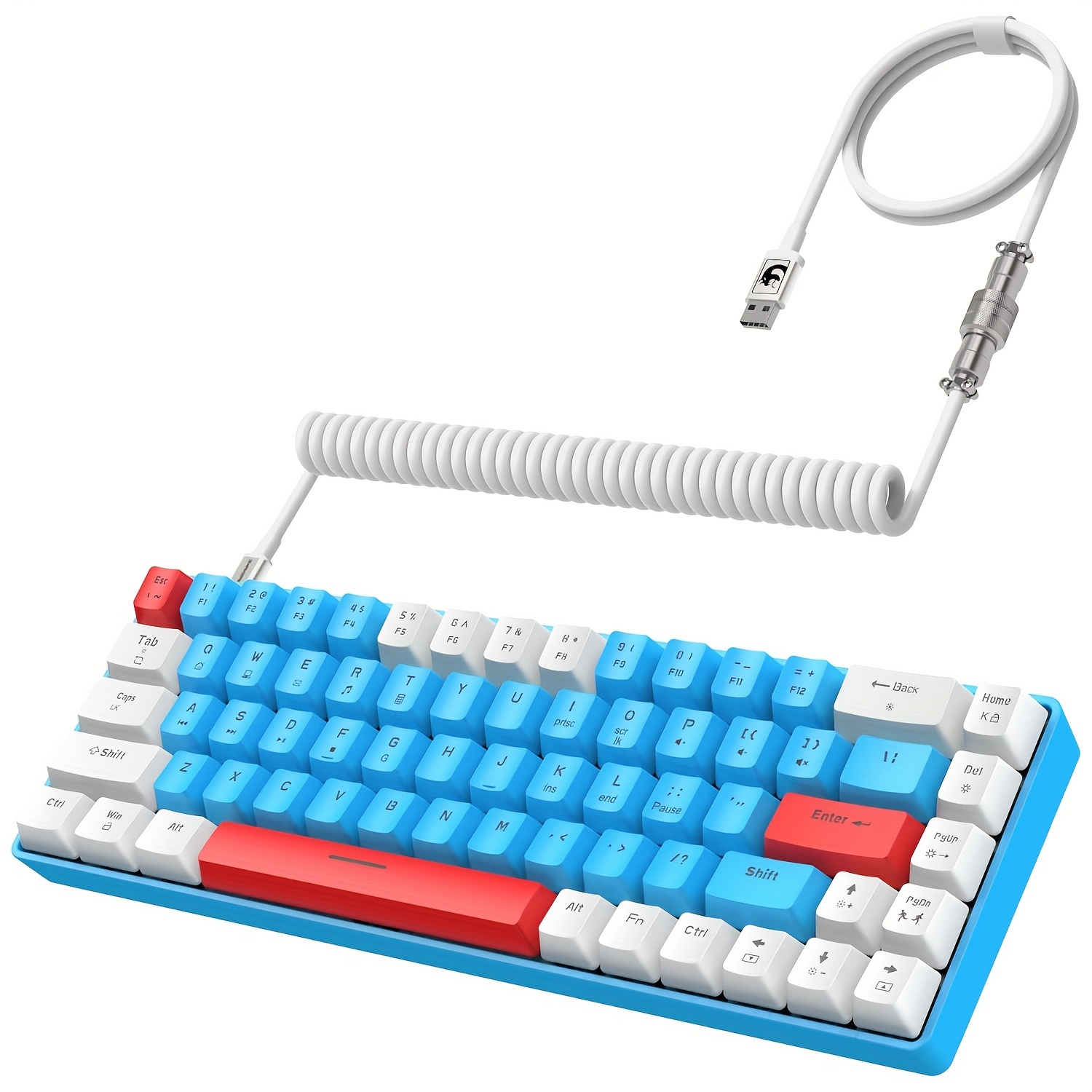Snpurdiri Teclado para juegos 60% con cable, mini teclado RGB  ultracompacto, resistente al agua, sensación mecánica, teclado pequeño para  jugadores de