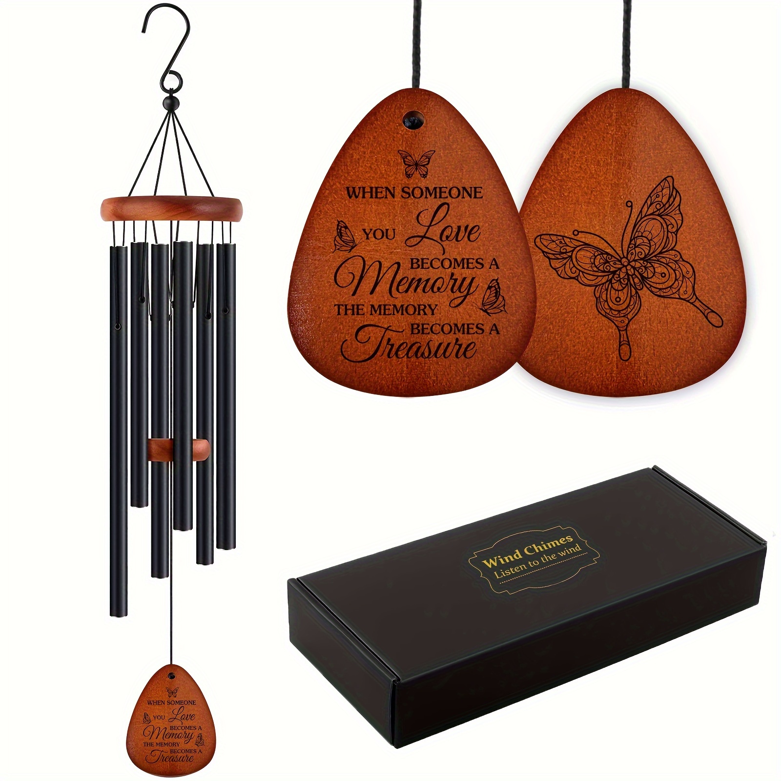 Mourning Metal Wind Chimes Wooden Plaques Words Give A Temu