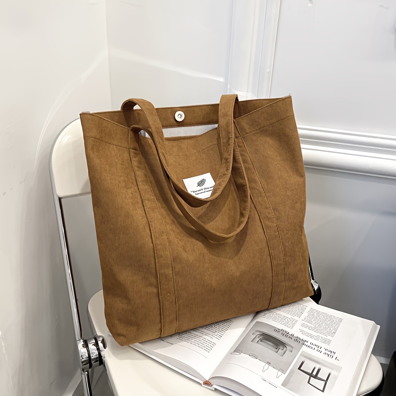 Vintage Corduroy Tote Bag, Retro Shoulder Bag, Women's Casual Handbag & Hobo  Purse - Temu