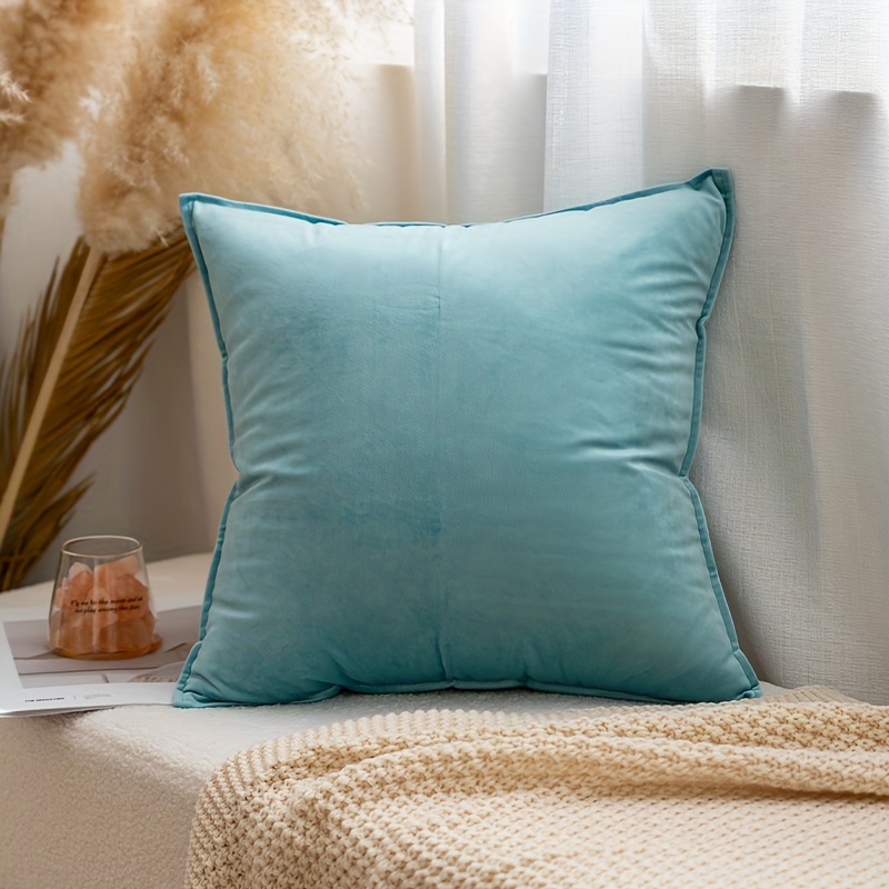 Luxury Velvet Cushion Cover Solid Color Throw Pillow Case - Temu