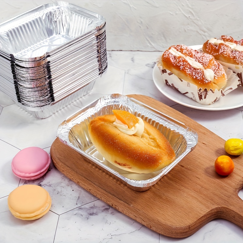 20PCS 450ML Disposable Aluminum Foil Lunch Box Aluminum Foil Tray Aluminum  Pan With Lids Food Packaging Takeaway Container
