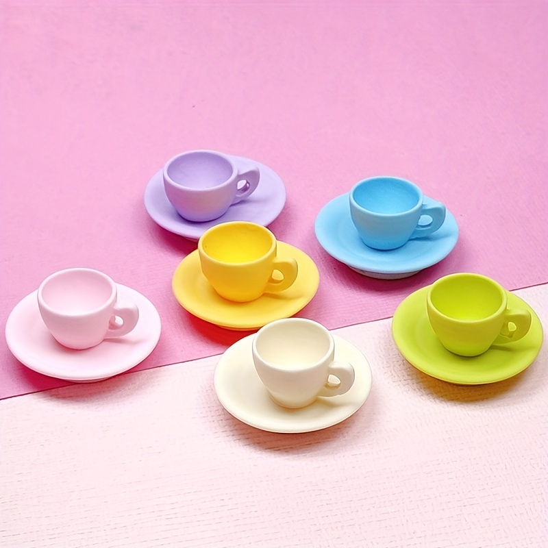 Mini Teapot Cup Plate,Simulation Dining Ware Accessories Toys