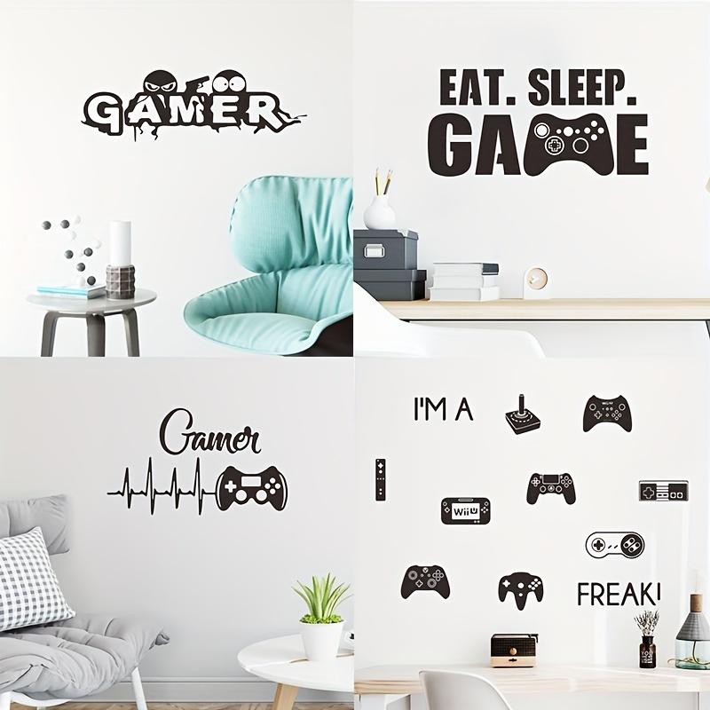 1 Feuille Gamer Room Decor Gaming Stickers Muraux - Temu Canada