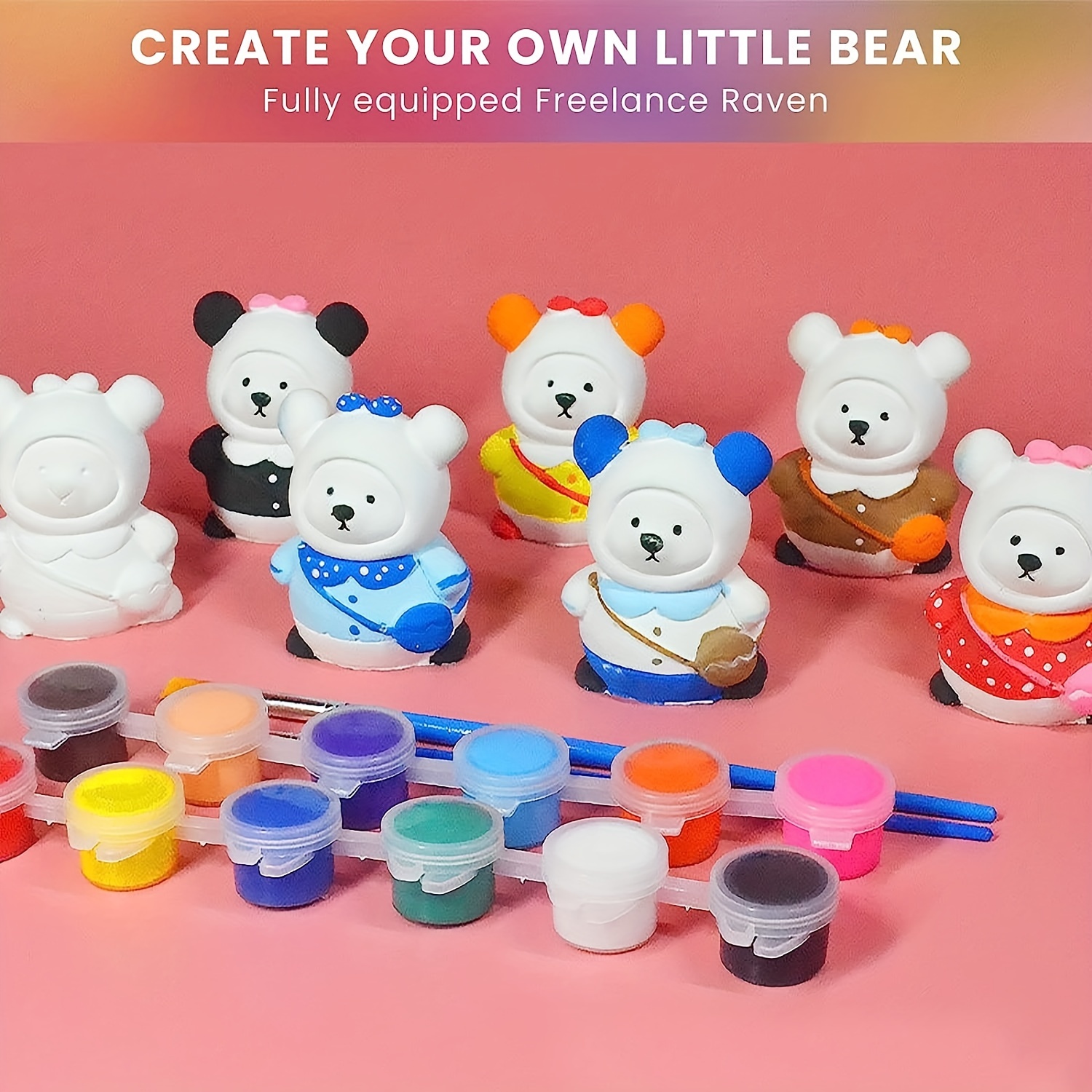 Paint Your Own Cute Mini Backpack Bear Painting Kit Vinyl Non Gypsum Diy  Doll Art Supplies Creativity Arts Crafts Kit For Kids Teen Adult School  Supplies Birthday Gift