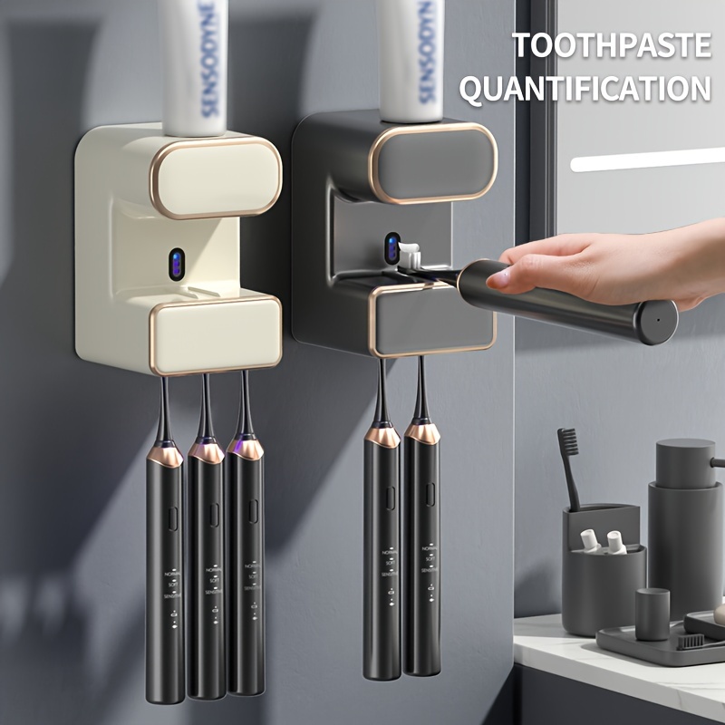 

Automatic Toothpaste Dispenser Toothbrush Holder For Bathroom, Wall Mount, Sensor Toothbrush Storage Rack Father's Day Gift