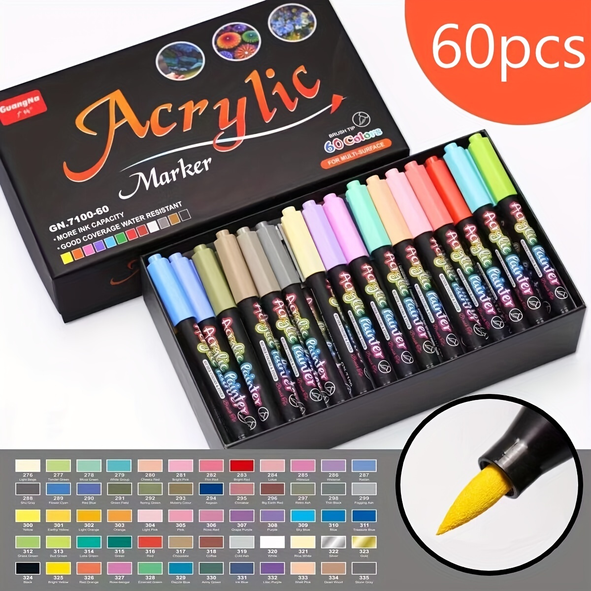 12/24/36/48/60 Color High-value Acrylic Marker Multi-color Set Color Pen  Student Painting Marker - Temu Bulgaria