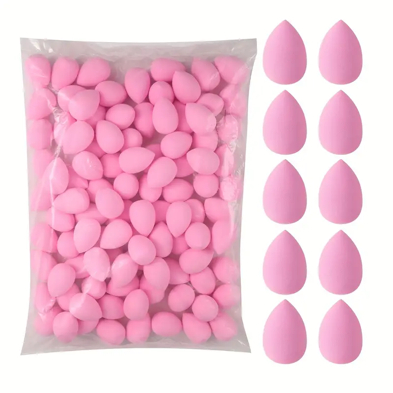 100pcs makeup sponge powder puff soft skin friendly makeup puff wet and dry dual use makeup beauty blender flawless for liquid powder cream professional facial makeup tools for beginner details 1
