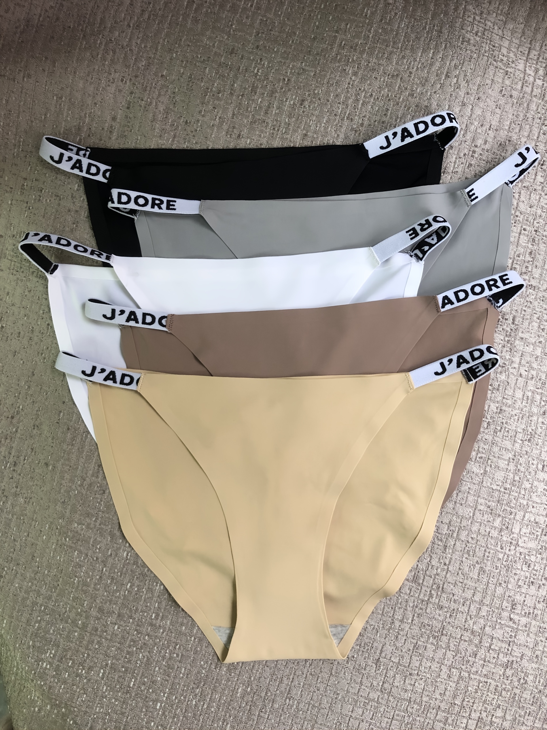 5 Pcs Mixed Color Combination Seamless Letter Band Bikini Panties, Simple &  Comfortable Micro Elastic Panties, Women's Lingerie & Underwear