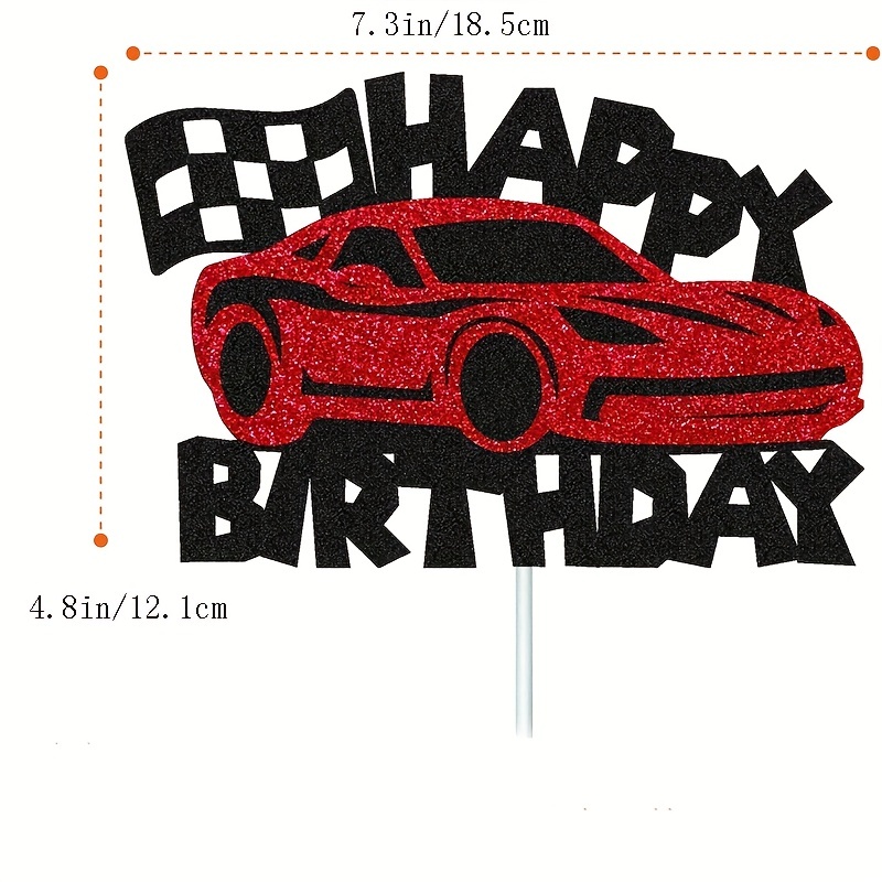 Sports Car Cake Topper: Happy Birthday