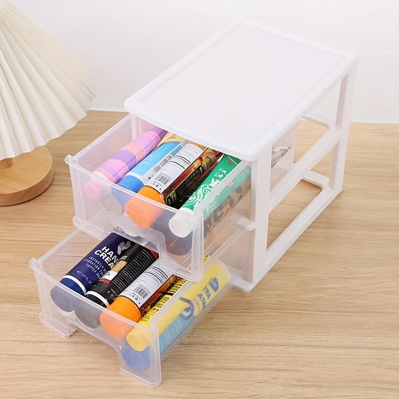 1pc Large Capacity Cosmetic Storage Box with Drawer-Dustproof
