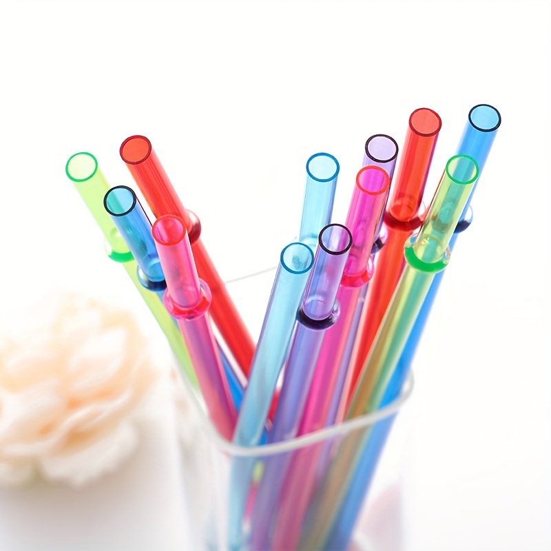 Plastic Straws Long Rainbow Colored Reusable Plastic - Temu United Arab  Emirates