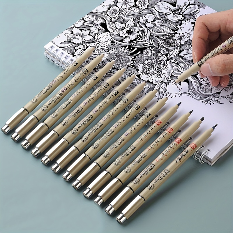 Micro Fineliner Drawing Art Pens Waterproof Black Ink Pens - Temu Bahrain