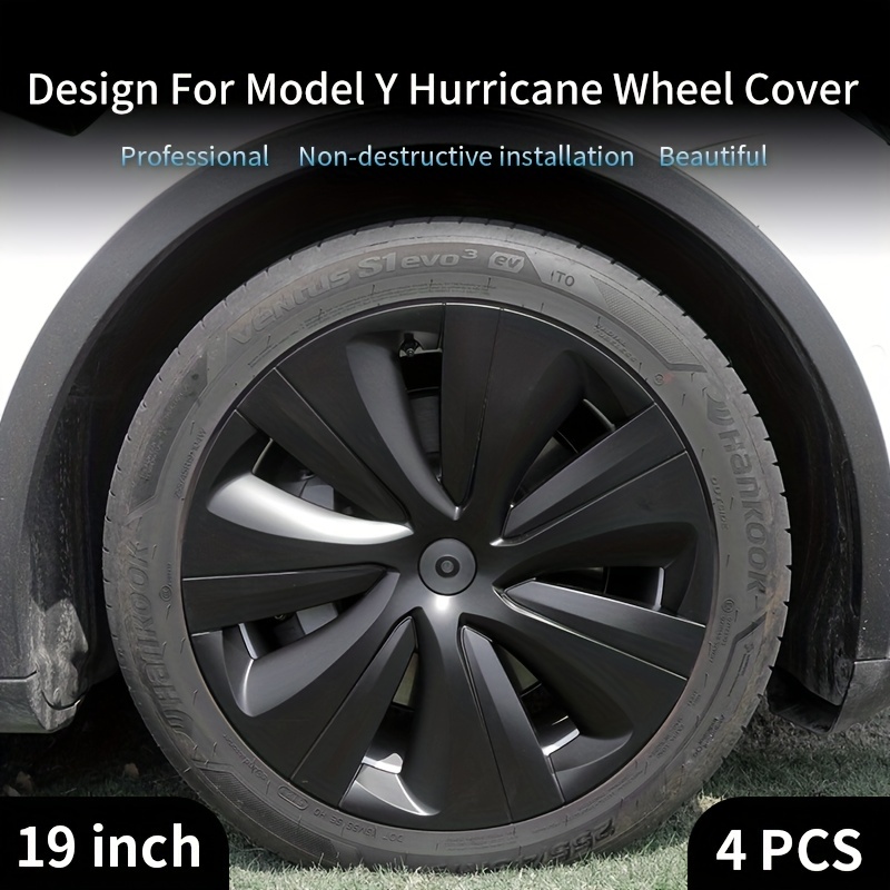 4PCS 19inch Hurricane Whirlwind Performance Full Coverage Wheel Covers For  Tesla Model Y 2020-2023