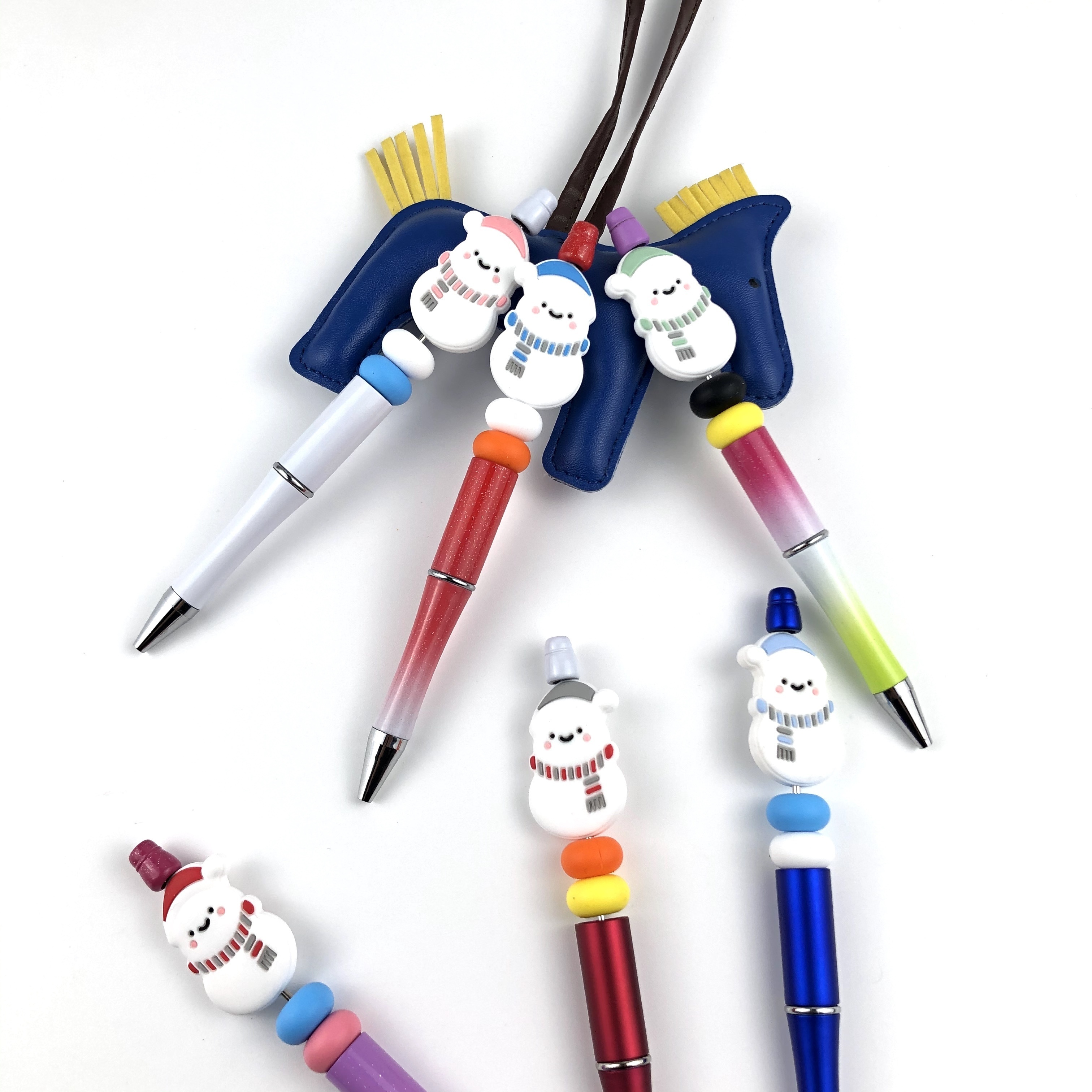 Stitch Pen, Blue Alien Pen, Beaded Pen, Silicone Bead Focal