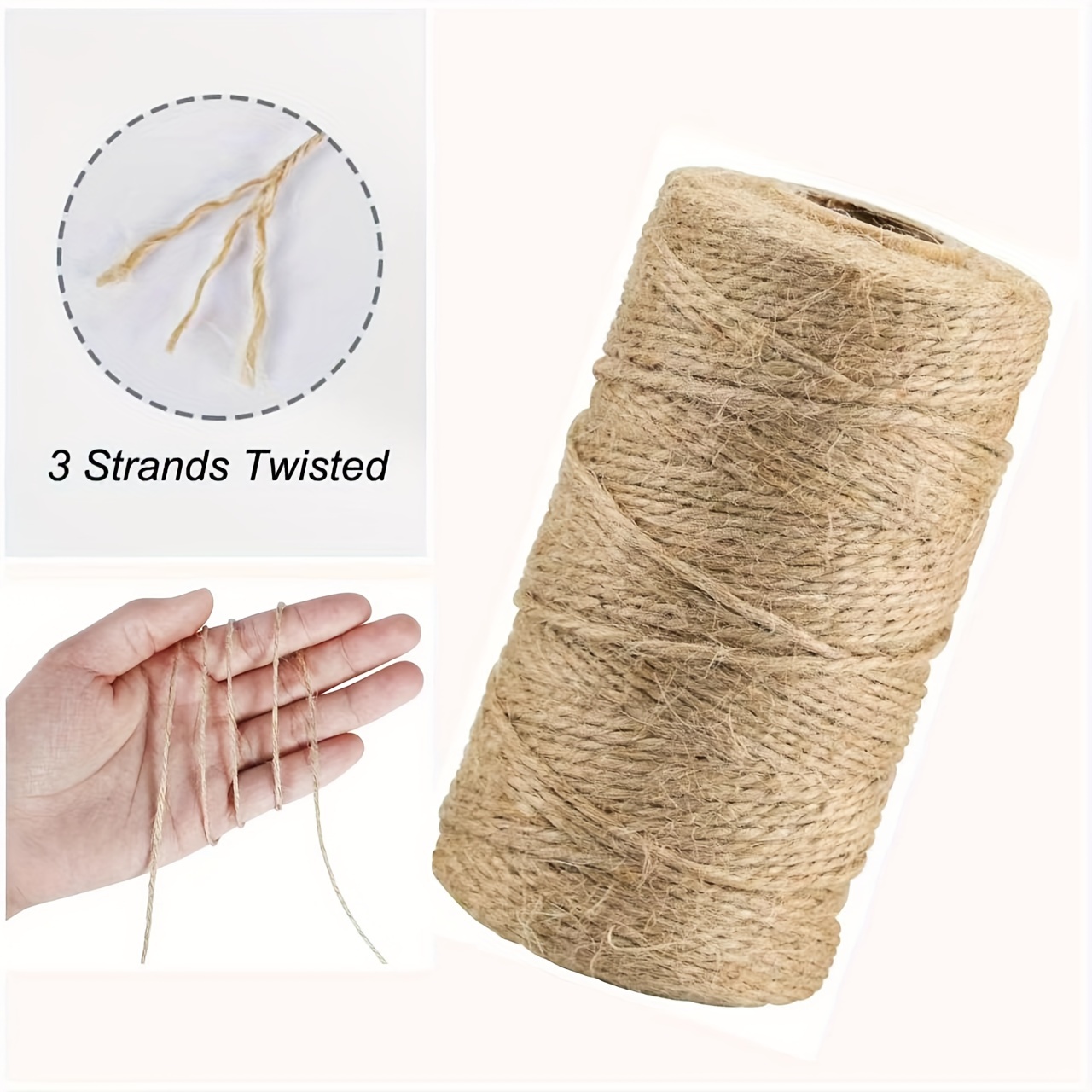 String, Jute Twine for Crafts, Natured Colored Jute Twine, Durable