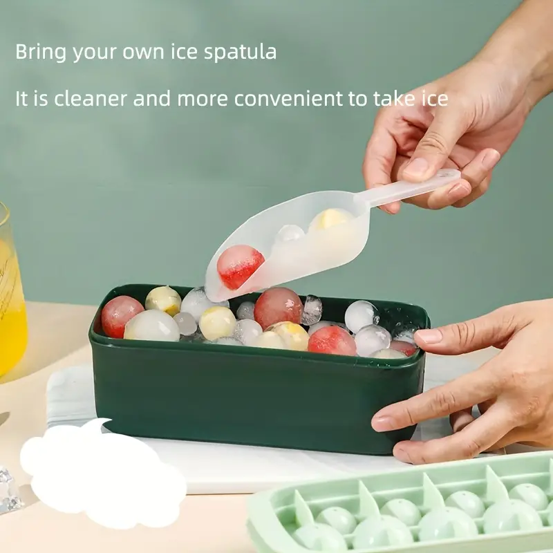 Large And Small Ball Ice Cube Mold Large-capacity Silicone Ice Tray  Household Ice Storage Ice Box With Lid Refrigerator Frozen Ice Artifact -  Appliances - Temu Belgium