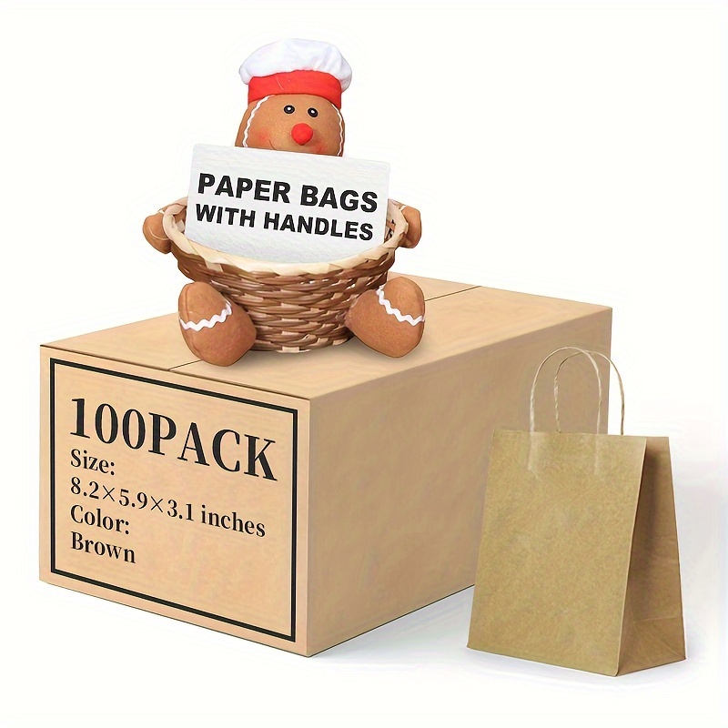 Kraft Paper Bags Paper Bag With Handles Small Gift Bag - Temu