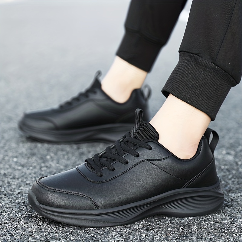 Zapatillas de deporte negras con cordones para mujer, zapatillas