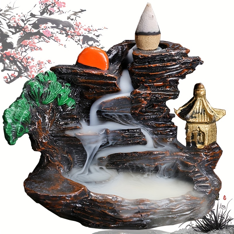 Resin Waterfall Incense Holder Backflow Incense Burner - Temu Canada