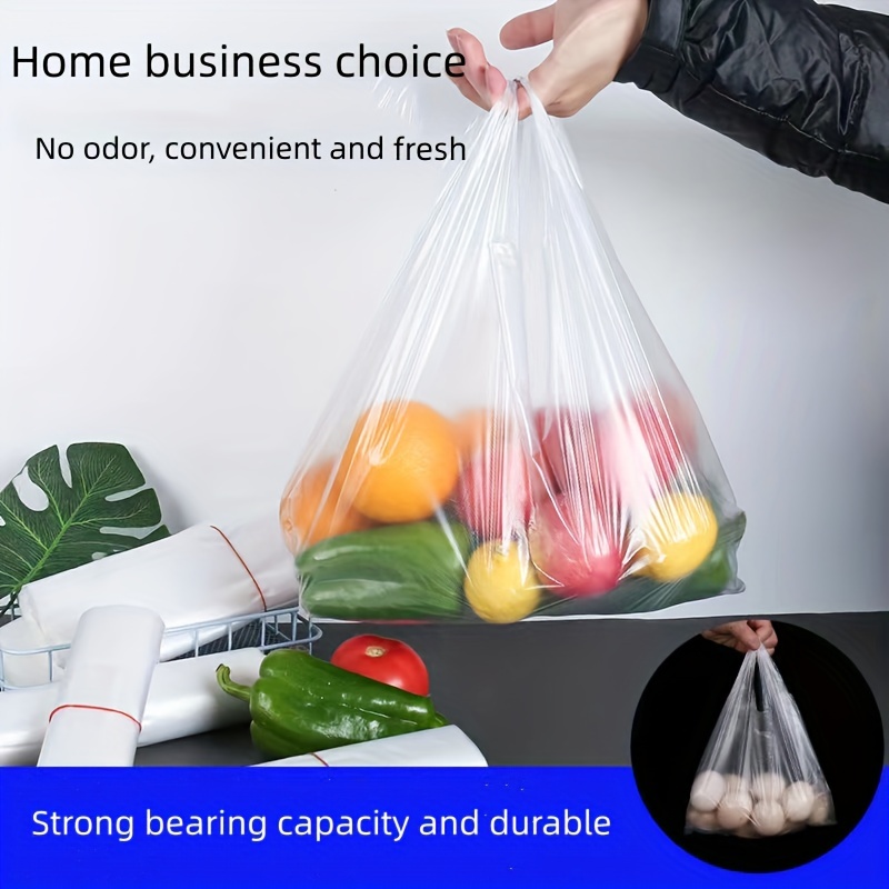 Plastic Bags (white, Transparent) For Grocery Store, Shopping Bag,  Restaurant, Convenience Store Use, Food Bag Supermarket Store Shopping Tote Bag  Disposable Takeaway Packing Bag - Temu