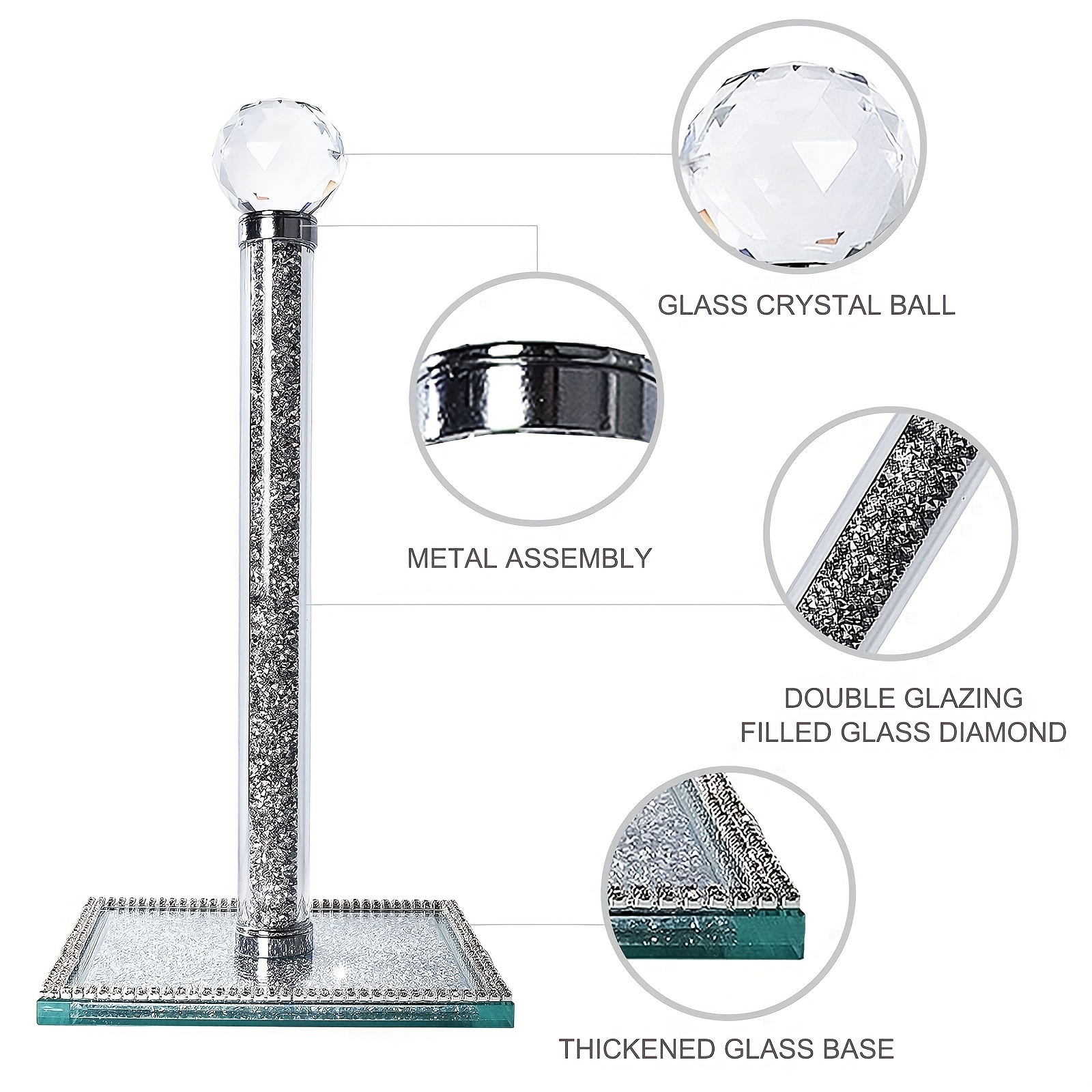 Bling Crystal Paper Towel Holder Toilet Paper Roll Stand Kitchen Countertop  Bathroom Tissue Holder - AliExpress