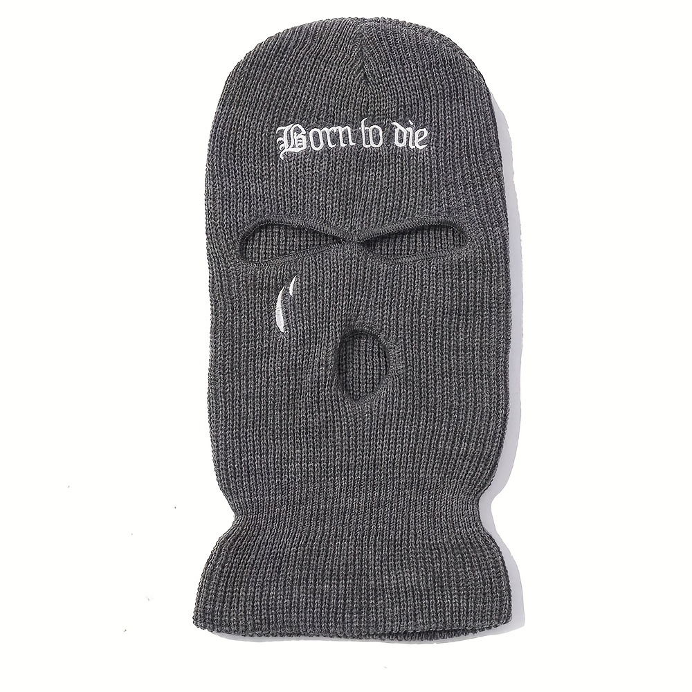 3 Hole Full Face Ski Mask Embroidered Custom Design Balaclava