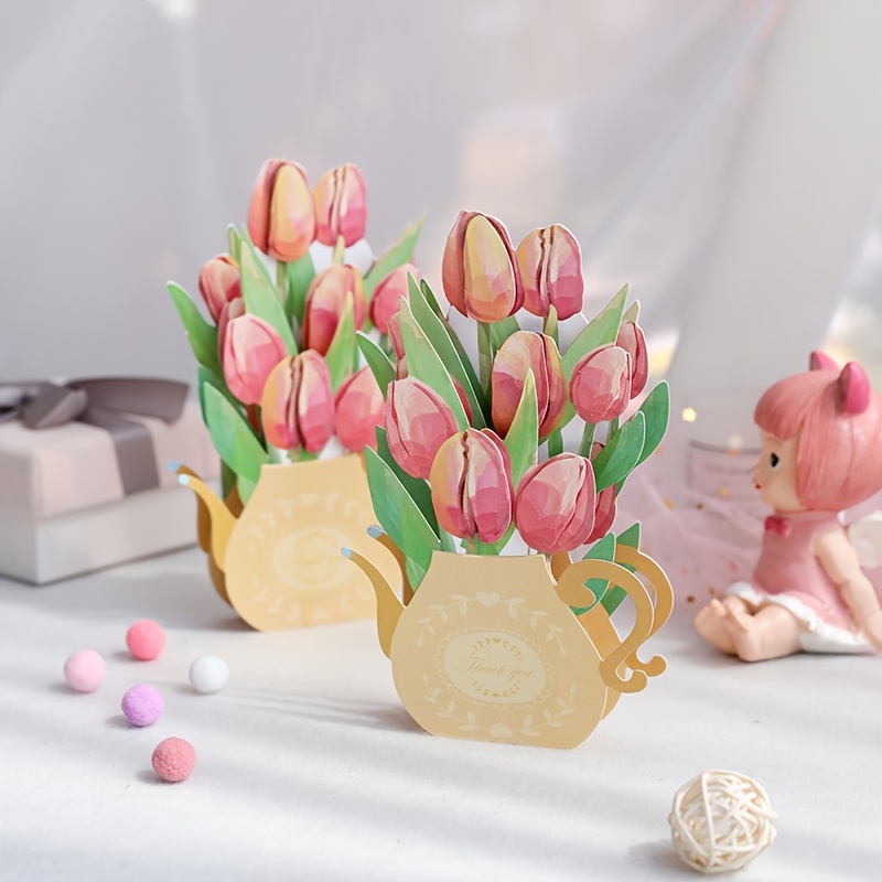 3D Tulip Flower Greeting Card For Mom