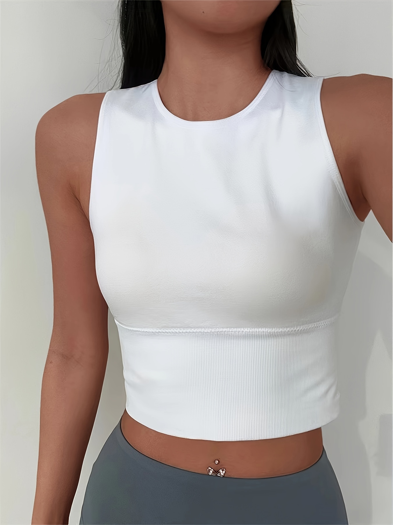 2024 Fitness Bra Short Sleeve Simple Shockproof Sports Curved Hem Yoga  Shirt Slim Fit Crop Top Run Gym Shirts Women Active Wear