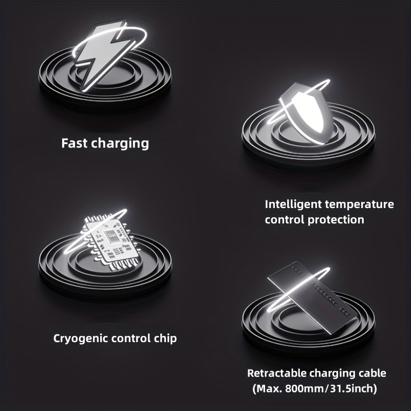 Chargeur De Voiture Câble Rétractable Super Charge Rapide - Temu