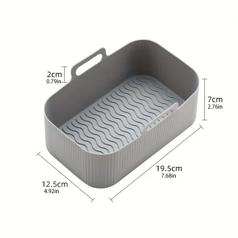 Air Fryer Silicone Liner Rectangle Oven Baking Tray Basket Reusable Liner  Insert Dish For Ninja Foodi Dz201 Pan Air Fryer Accessories - Temu