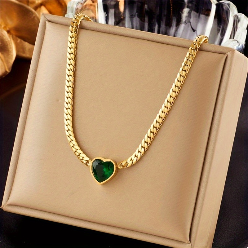 

1pc Pendant Necklace With Rhinestones, Stainless Elegant Vintage Jewelry Choker For Women