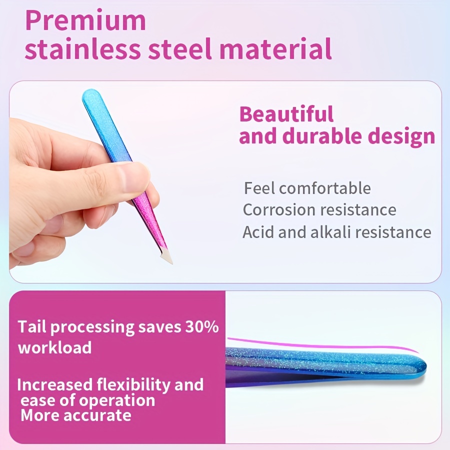 Professional Stainless Steel Eyebrow Tweezers for Precision Hair Removal