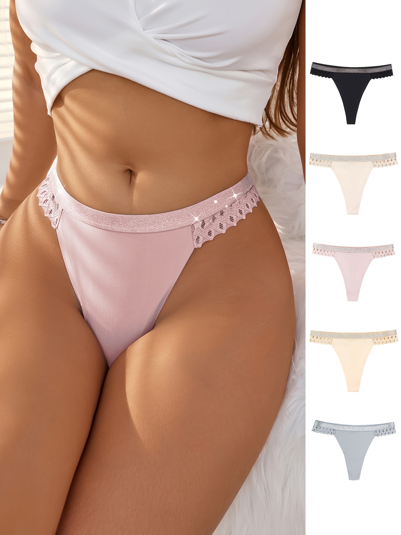 Sexy Brazilian Style Tanga Underwear Women Lace With Mesh Bikini Hipster  Panty Breathable Transparent Low Waist Lingerie /lot - Temu Poland