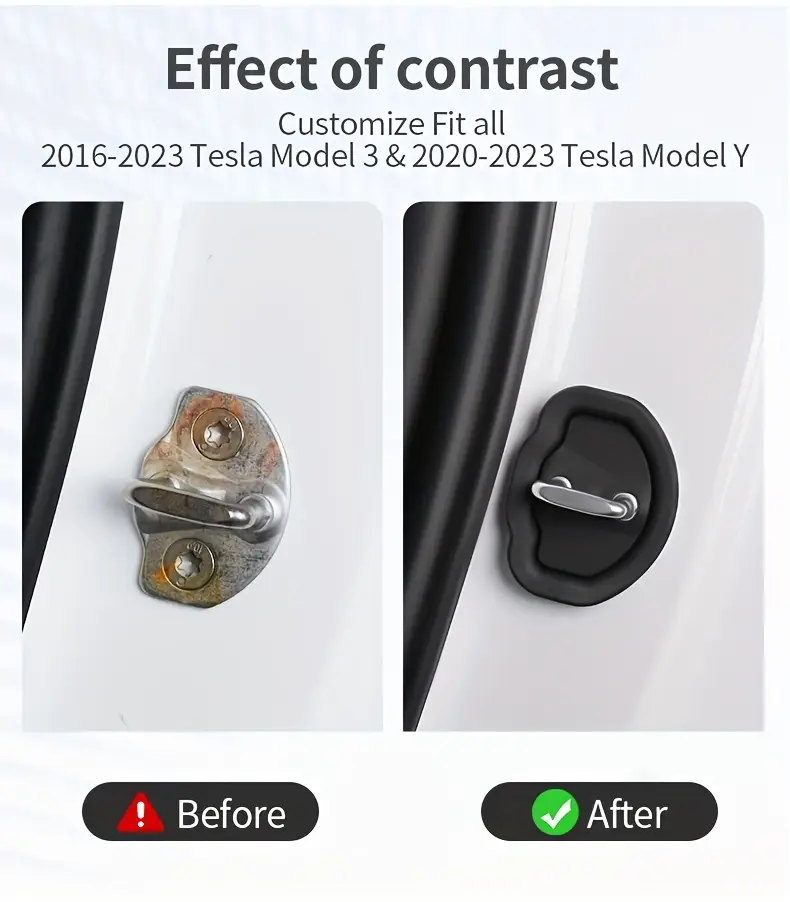 fit for tesla for model y car door lock cover silicone car door lock cover door guard lock protector for tesla accessories details 2