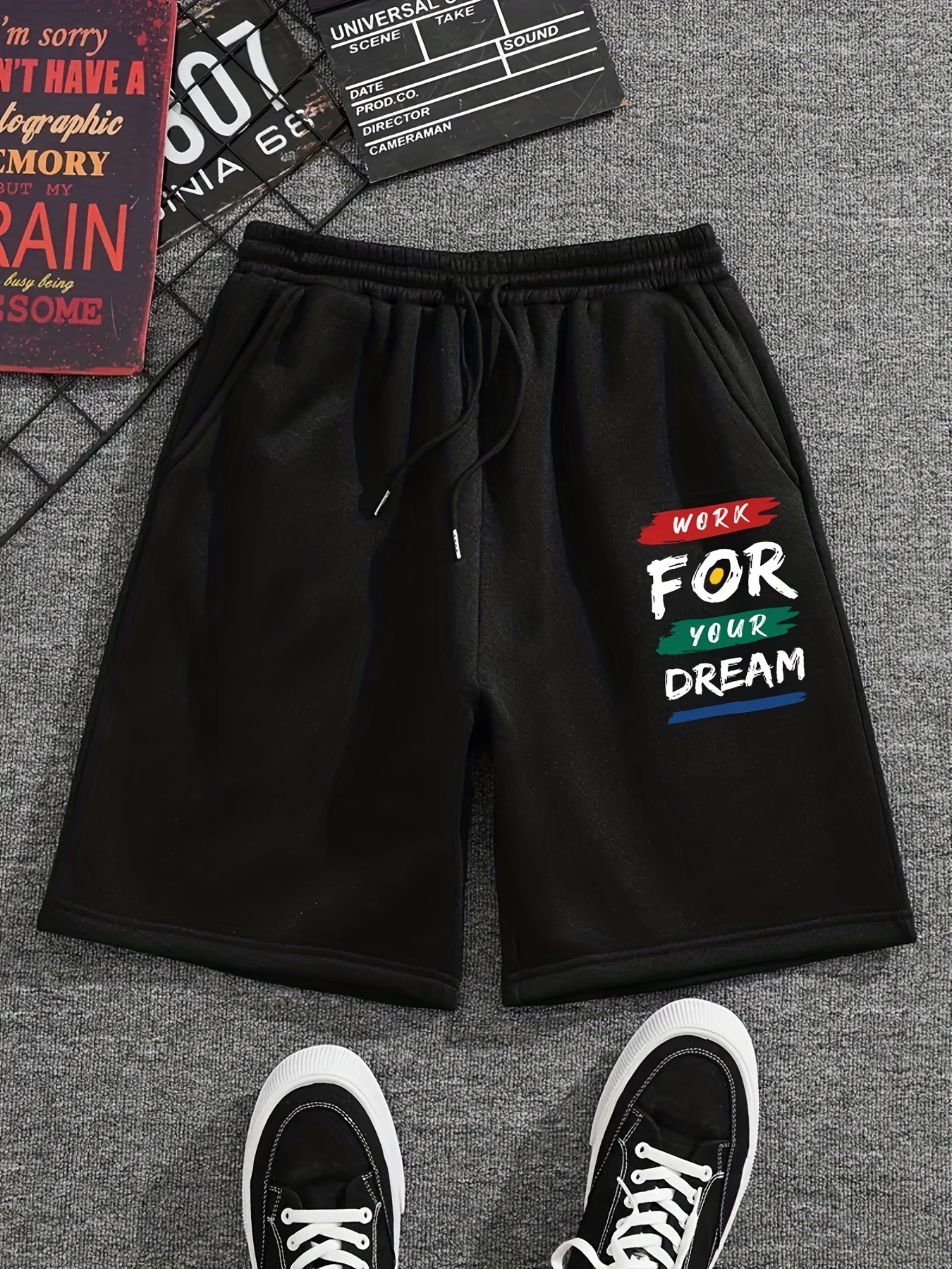 Work Dream Men's Casual Graphic Shorts Summer Trend Slightly - Temu ...