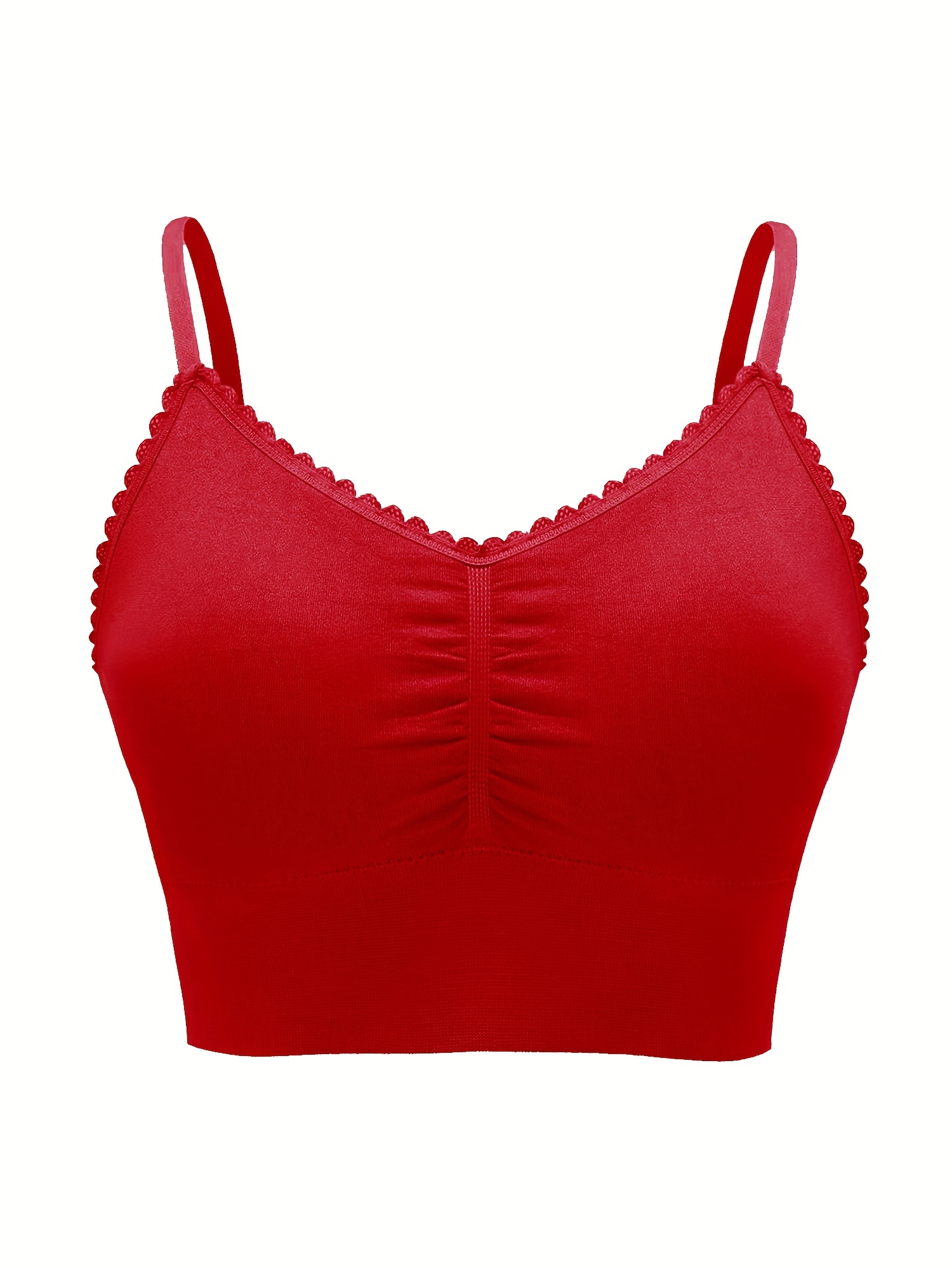  Womens Sports Bra Front Adjustable High Impact Support  Padded Wireless Racerback Plus Size Running Bra Tomato Red 32F