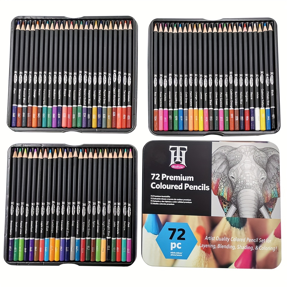 Castle Art Supplies 72 Colored Pencils Set for Coloring Books - New and  Improved Premium Artist Soft Series Lead with Vibrant
