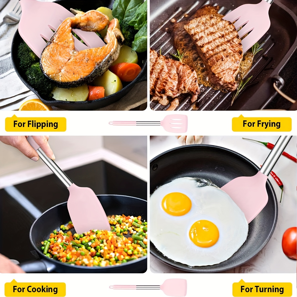 2PCS Silicone Kitchen Utensil Set Non-Toxic And Non Stick Cookware,  BPA-free Safety Kitchen Utensils Set