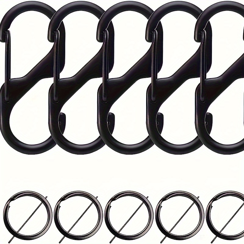 5pcs S-shaped Carabiner Clip, Dual Snap Double Gated Spring Hooks For  Keychain, Snap Hook For Fishing/Camping/Outdoor Sports