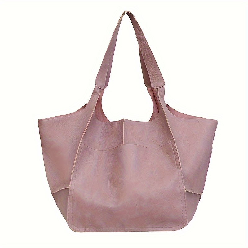 Leather Tote, Suede Bag, Shoulder Bag, Blush Pink Leather Bag, Soft Leather Bag,  Magnet Closer, Lightweight Leather, Carry Bag, Tote Bag 