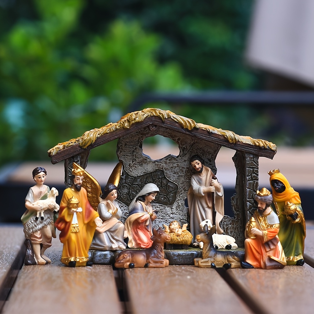 Manger Handmade Collection Christmas Carved Scenes Christmas - Temu