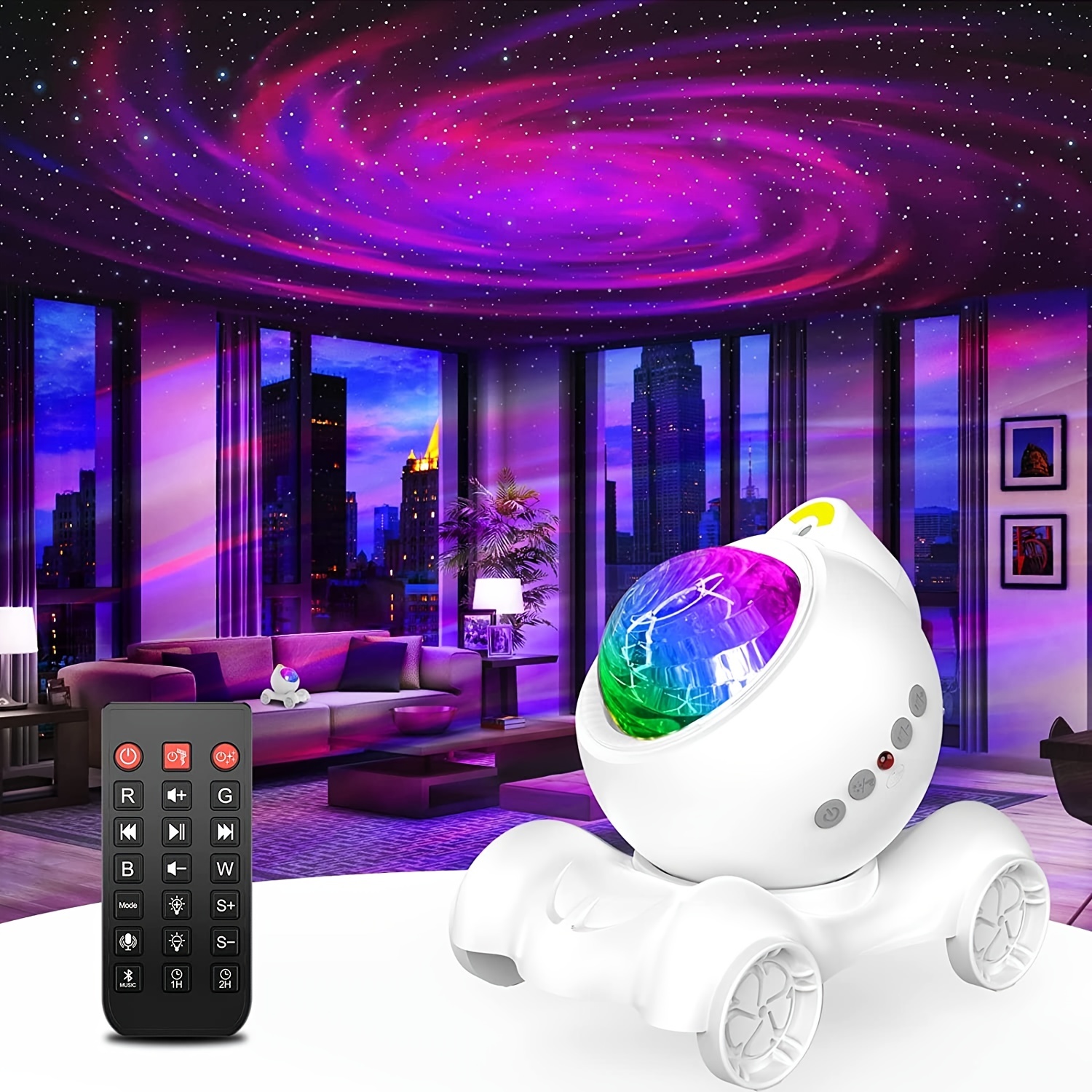 Galaxy Projector, Rossetta Star Lights For Bedroom With Remote Control,  Wireless Speaker And White Noise, Night Light Projector For Kids Adults  Gaming Room, Party, Home Theater, Ceiling, Room Decor Temu