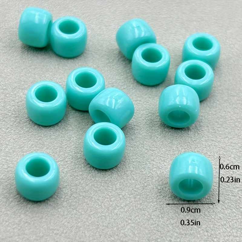 Acrylic Light Blue Pony Beads Large Hole Barrel Beads - Temu