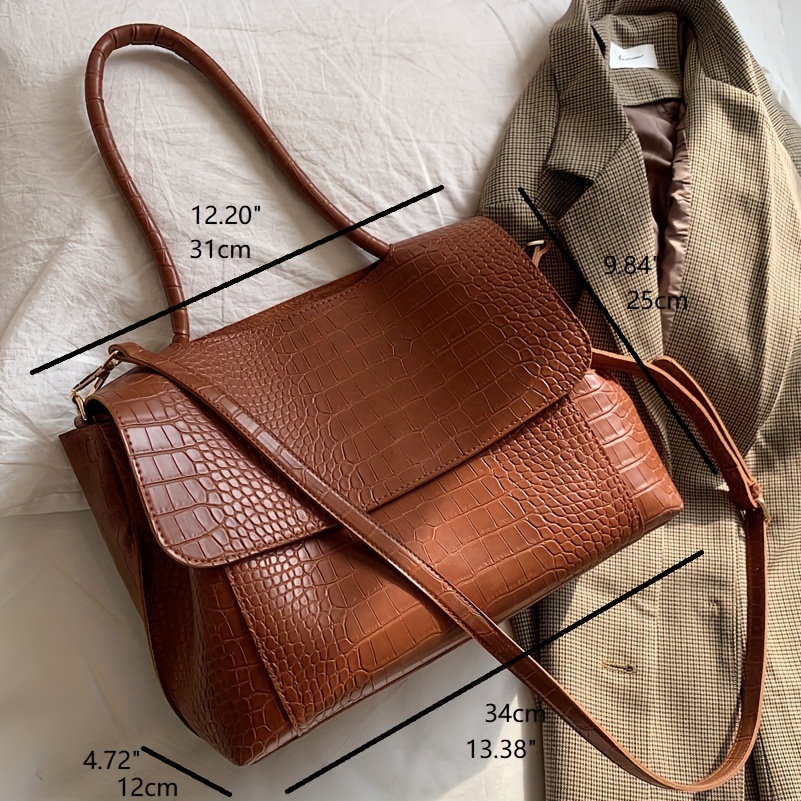 High Quality Ladies leather shoulder bag Women free shipping Crocodile Handbag  V Letters Designer Large Capacity Shoulder Bags
