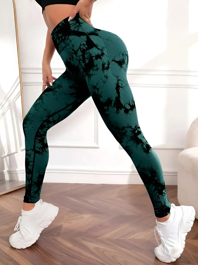 Tie Dye High Stretch Yoga Workout Pants, Fitness Running Sports