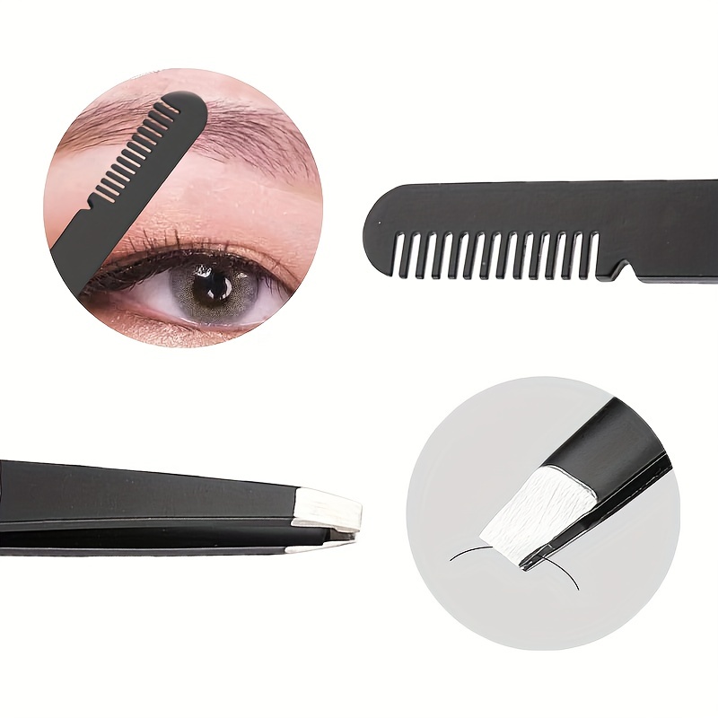 Women's Tweezers Double Headed Eyebrow Entrained Comb - Temu